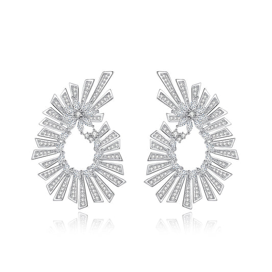 Copper With Silver Plated Fashion Jewelry Earrings