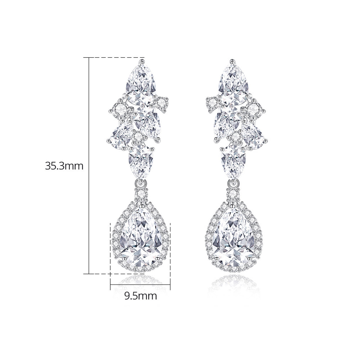 Copper With Silver Plated Fashion Jewelry Earrings