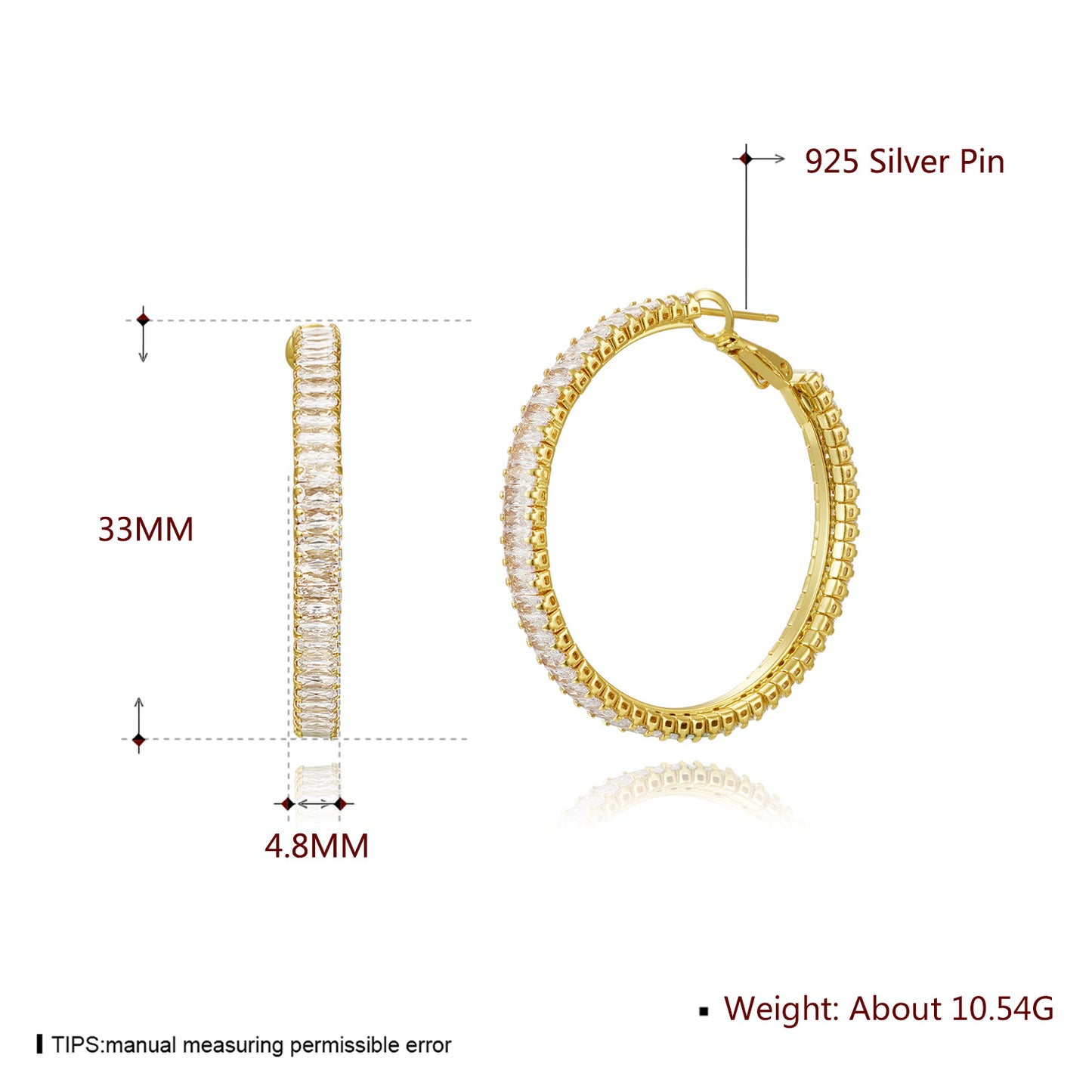 Brass With Plated Fashion Jewelry 925 pins Earrings