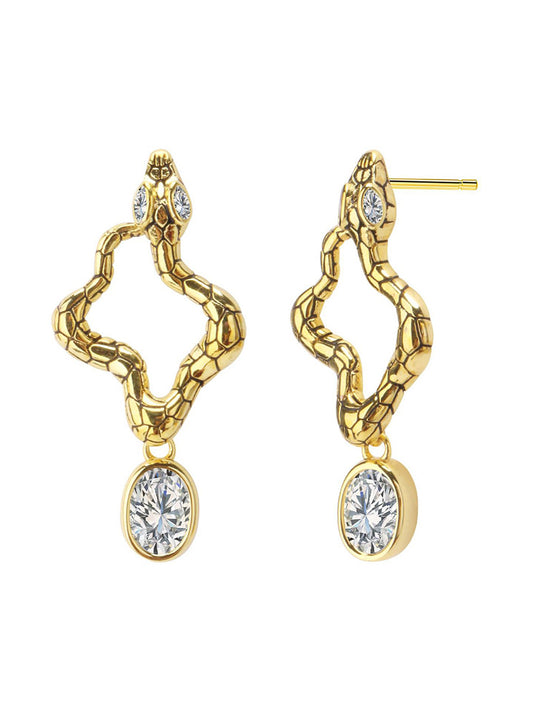 Snake Design Earrings, Fashionable Jewelry for Women & Girls, Trendy All-match & Exquisite Jewelry for Birthday Gift