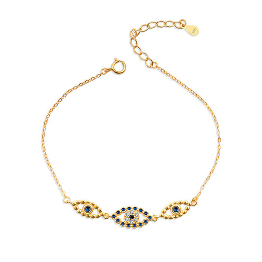 925 Sterling Silver Fashion 18K Gold Plated Bracelet