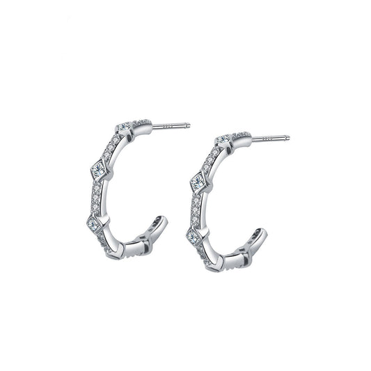 Copper With Silver Plated Fashion Jewelry Earrings