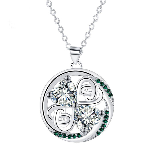 Copper With Silver Plated Love Pendant Necklace