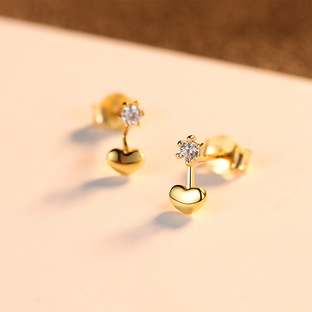 925 Sterling Silver Heart Earrings Fashion Jewelry Gift for Women Girls