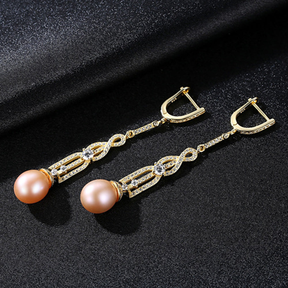 925 Sterling Silver Natural Pearl Drop Earrings Fashion Jewelry Gift for Women Girls