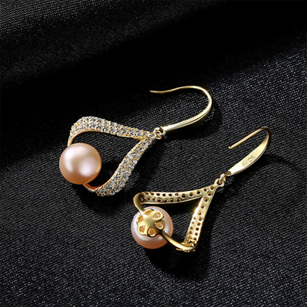 925 Sterling Silver Natural Pearl Drop Earrings Fashion Jewelry Gift for Women Girls