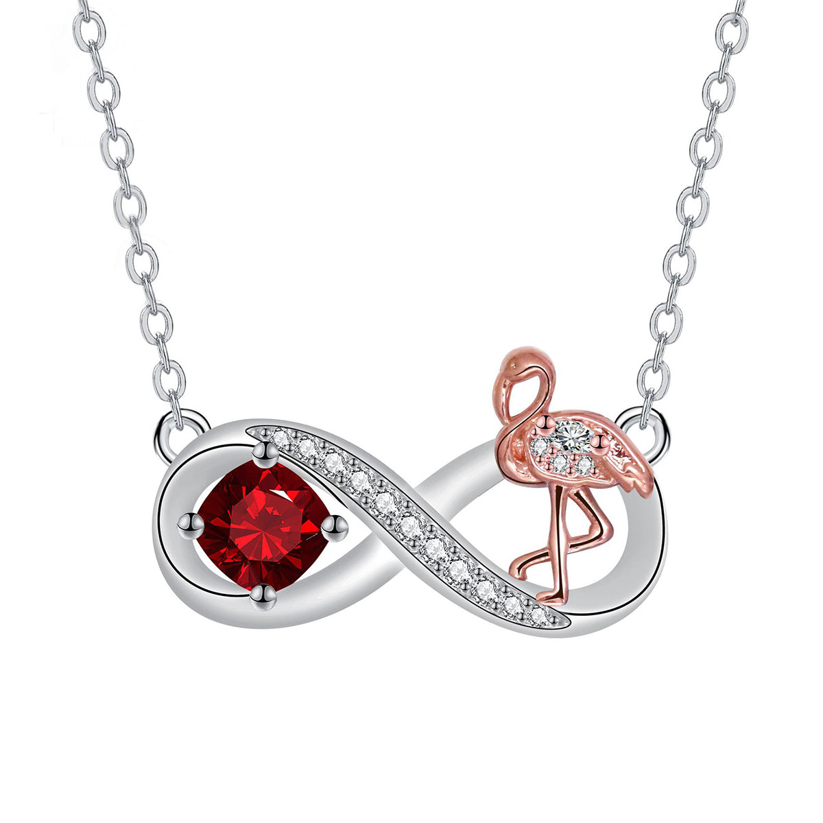 Copper With Silver/Rosegold Plated Infinity Pendant Necklace