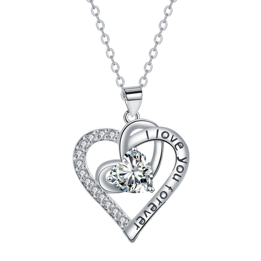 Copper With Silver Plated Heart Pendant Necklace