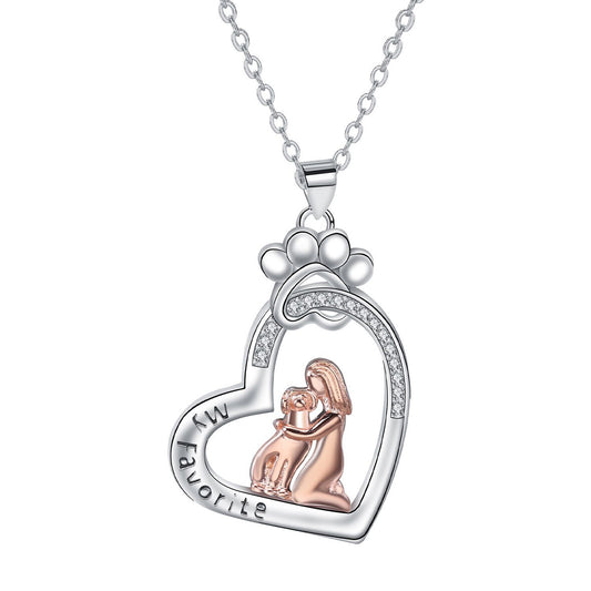 Copper With Silver/Rosegold Plated Heart Pendant Necklace for Women