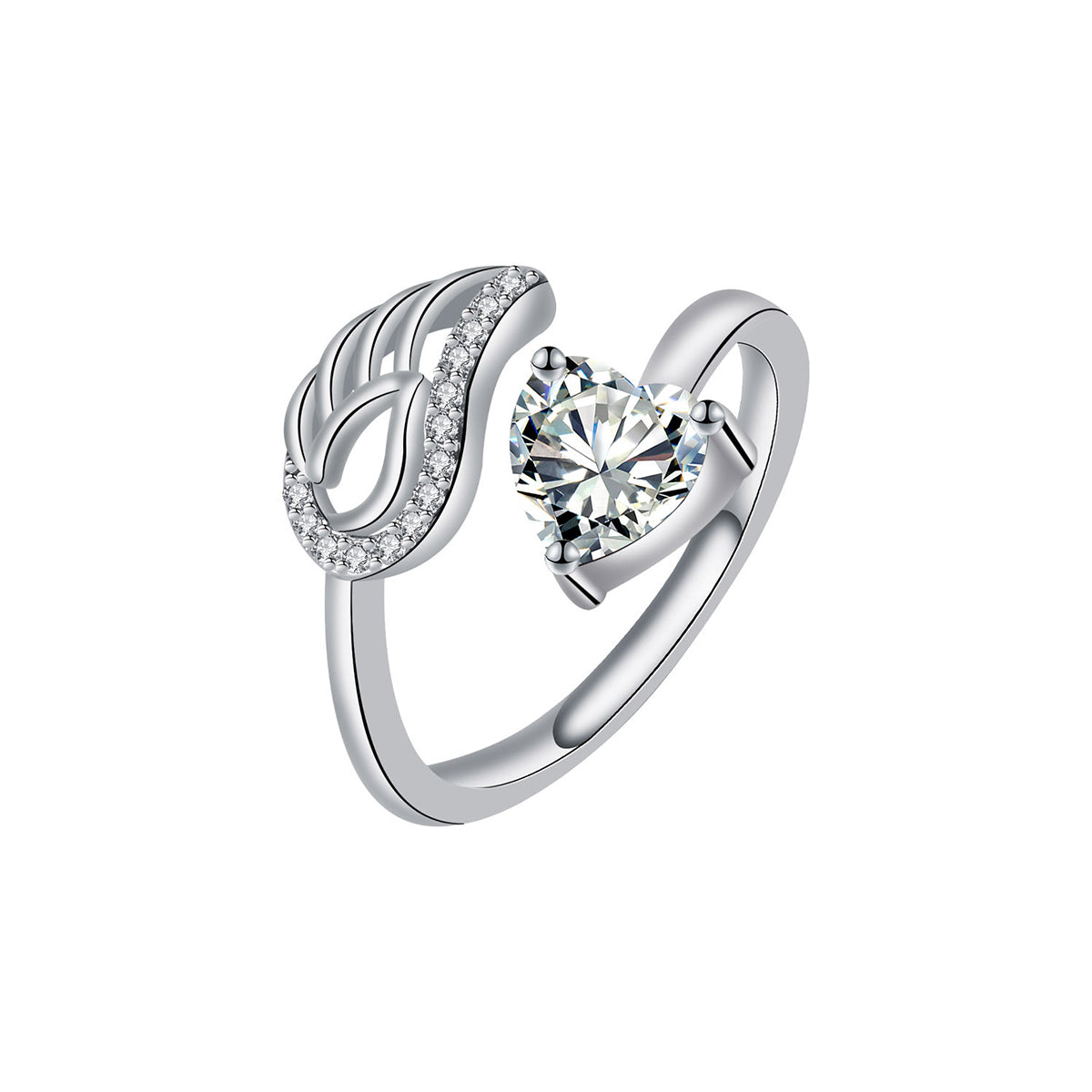 Copper With Silver Plated Wing Fashion Ring