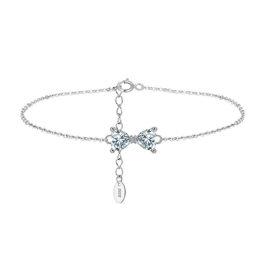 925 Sterling Silver Heart Zircon Bracelet
