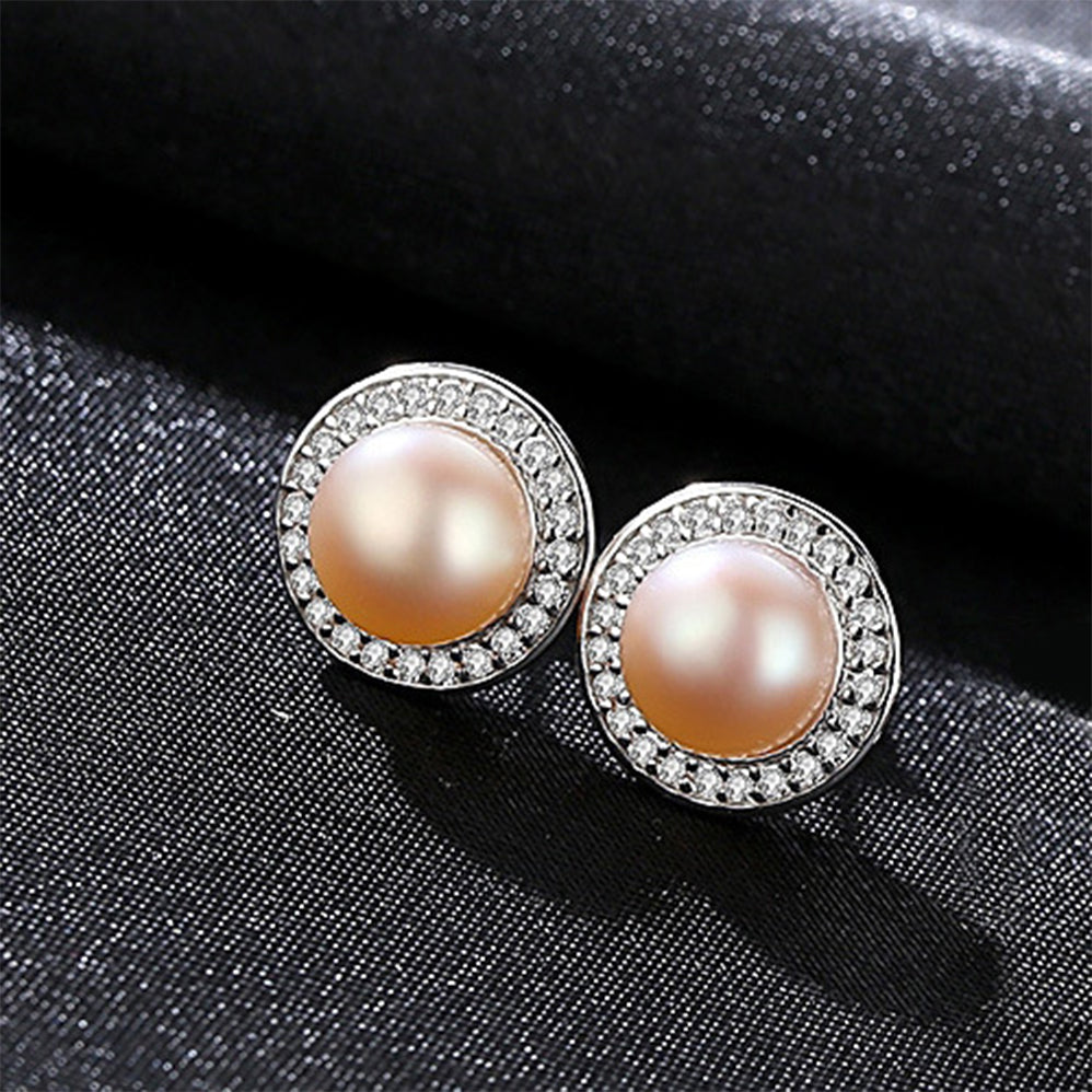 925 Sterling Silver Natural Pearl Drop Earrings Fashion Jewelry Gift for Women Girls