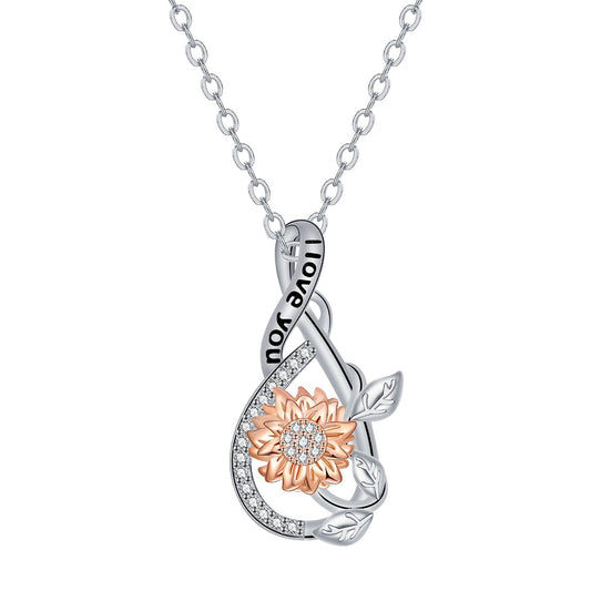 Copper With Silver/Rosegold Plated Flower Pendant Necklace