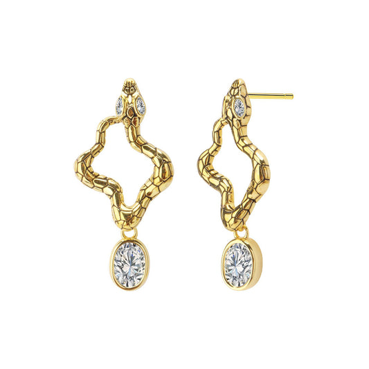 Copper With Gold Plated Fashion Jewelry Earrings
