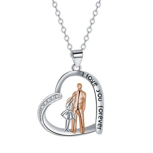 Copper With Silver/Rosegold Plated Heart Pendant Necklace