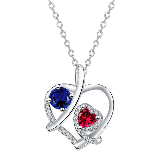 Copper With Silver Plated Heart Pendant Necklace