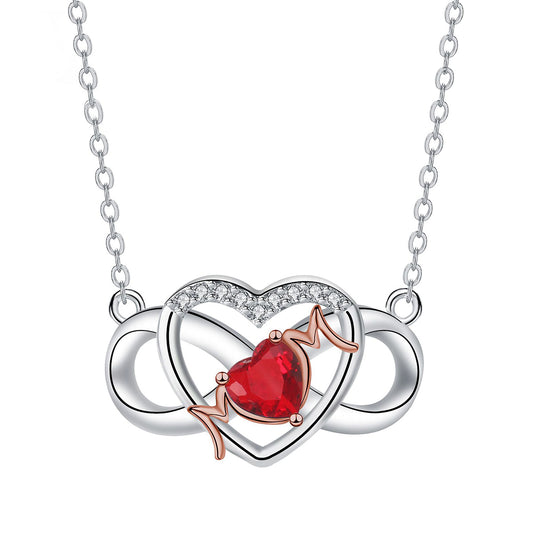 Copper With Silver/Rosegold Plated Heart Infinity Mom Pendant Necklace