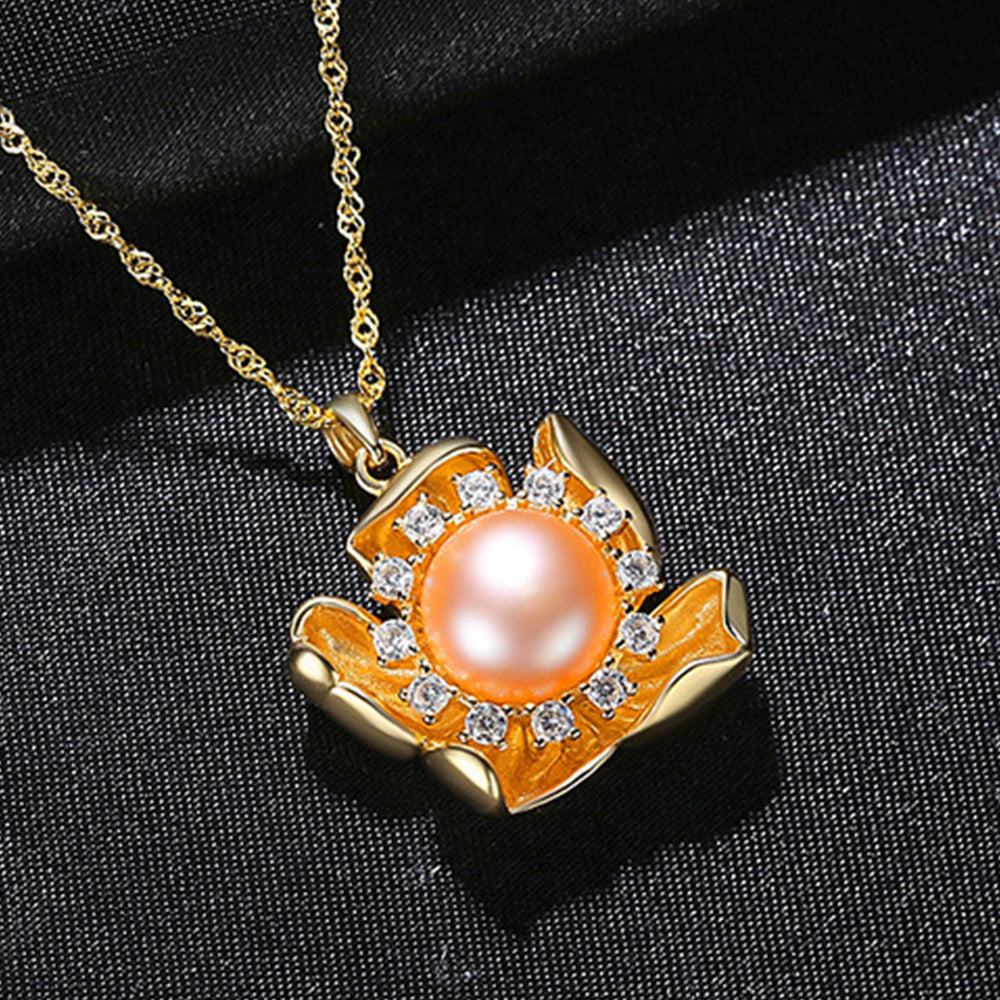 925 Sterling Silver Natural Pearl Drop Necklace Fashion Jewelry Gift for Women Girls