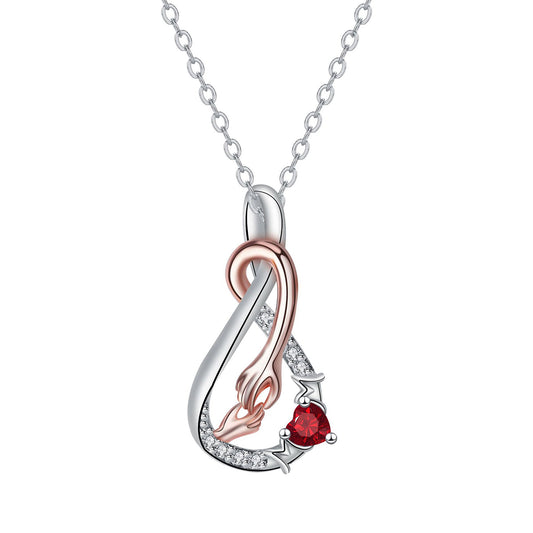 Copper With Silver/Rosegold Plated Love Pendant Necklace