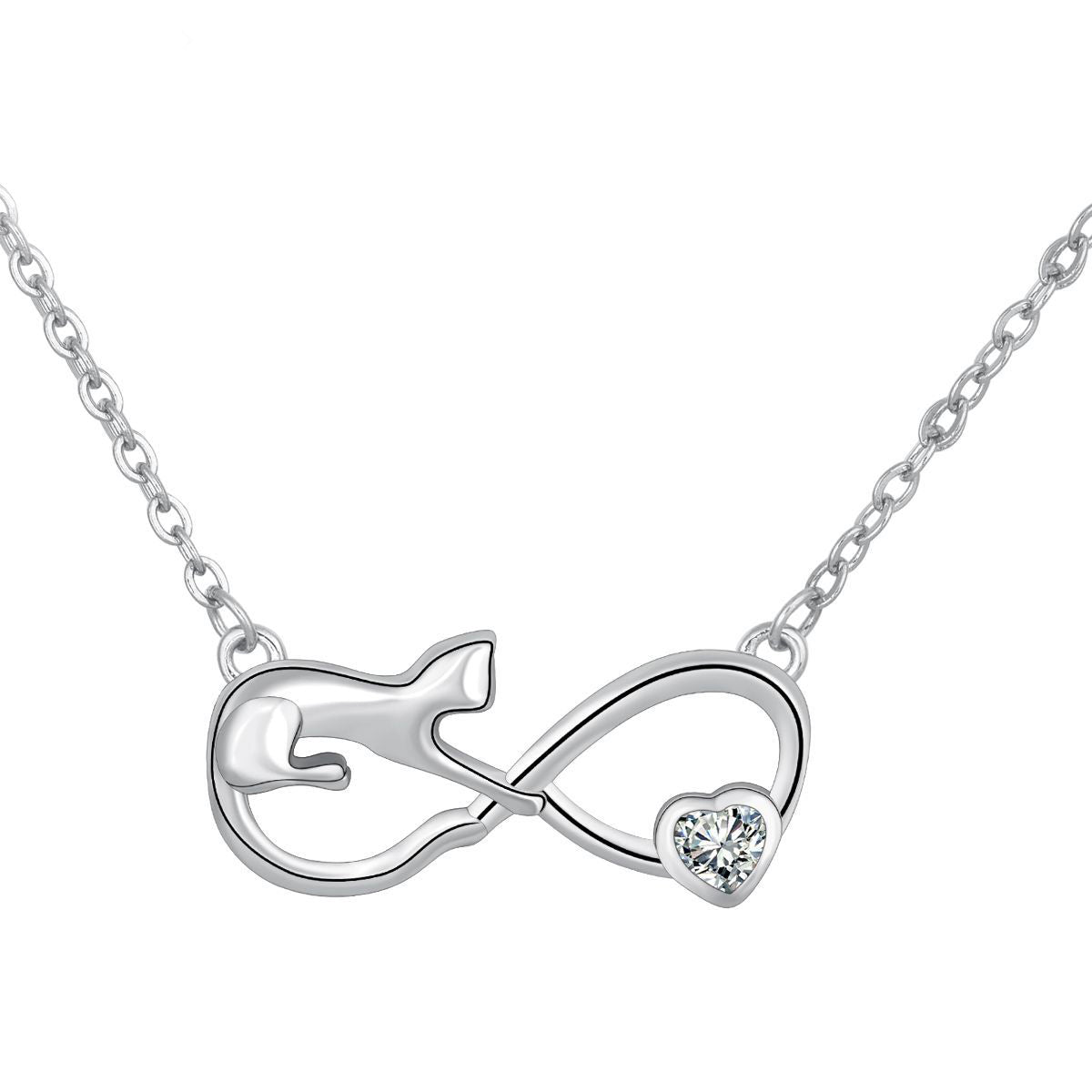Copper With Silver Plated Infinity Pendant Necklace