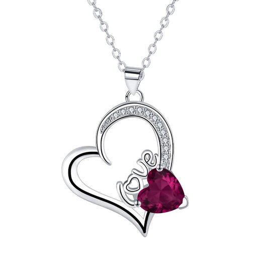 Copper With Silver Plated Heart Pendant Necklace