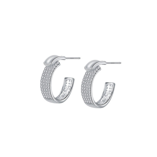 Copper With Silver Plated Fashion Jewelry Earrings