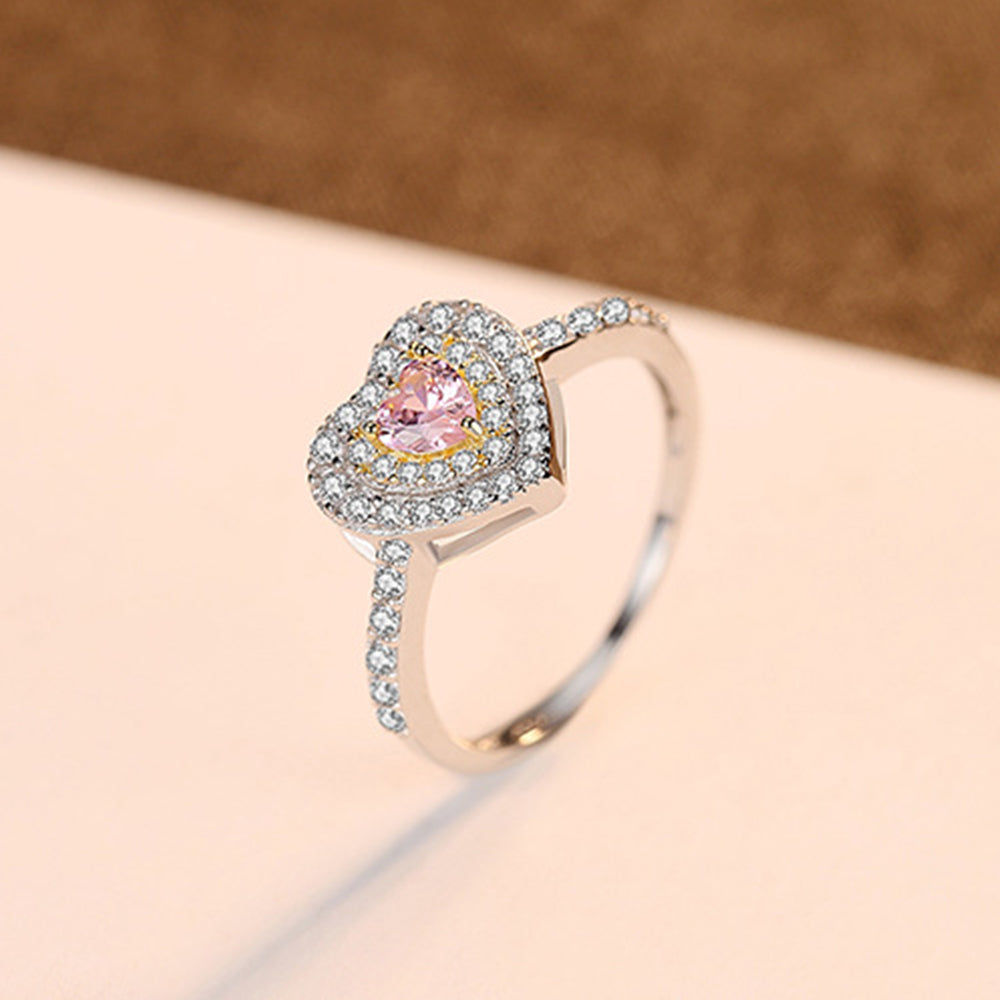 925 Sterling Silver Heart Ring Fashion Jewelry Gift for Women Girls