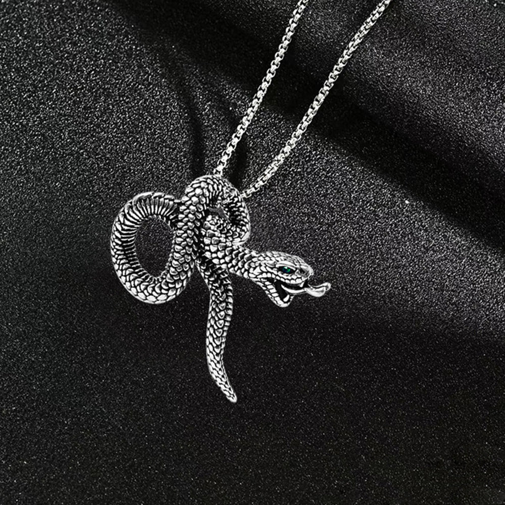 Punk Snake Pendant Necklace, Men Women's Fashion Jewelry, Perfect for Parties & Gifts, Elegant Accessory for Everyday Wear