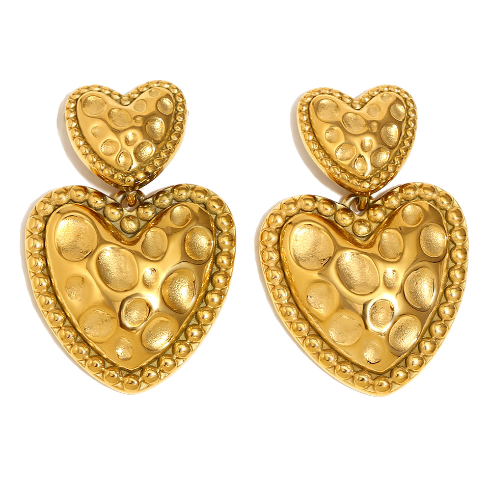 316L Stainless Steel Jewelry Fashion Big Hearts Earrings