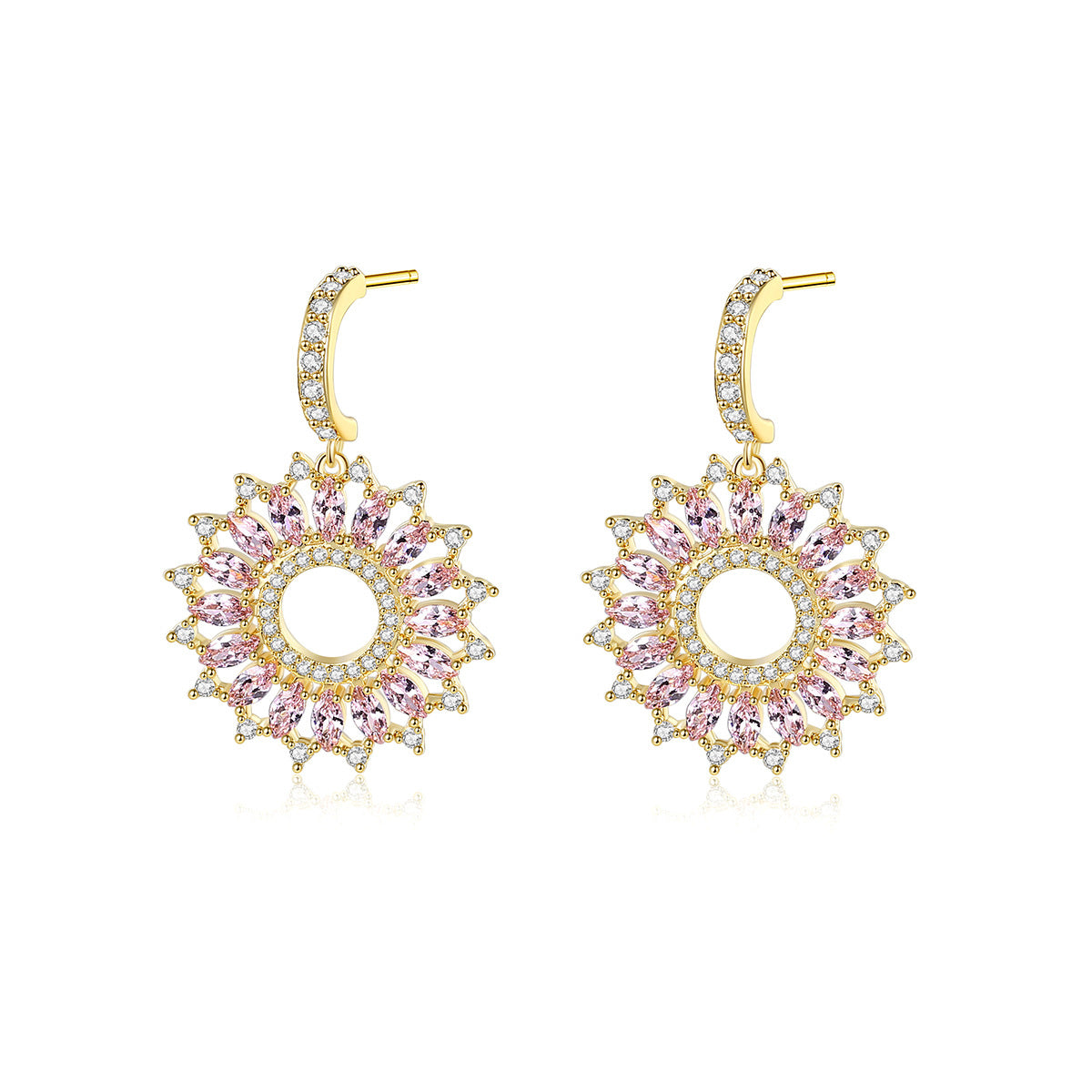 Copper With Gold Plated Fashion Jewelry Earrings