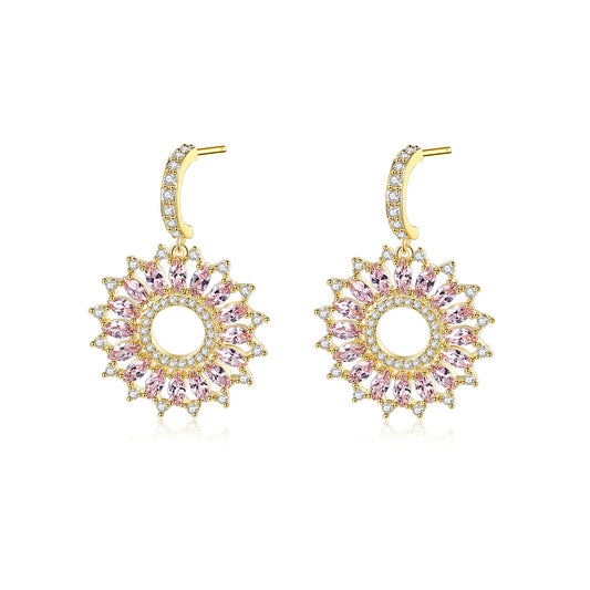 Copper With Gold Plated Fashion Jewelry Earrings