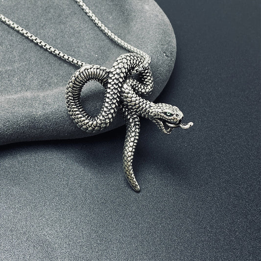 Punk Snake Pendant Necklace, Men Women's Fashion Jewelry, Perfect for Parties & Gifts, Elegant Accessory for Everyday Wear