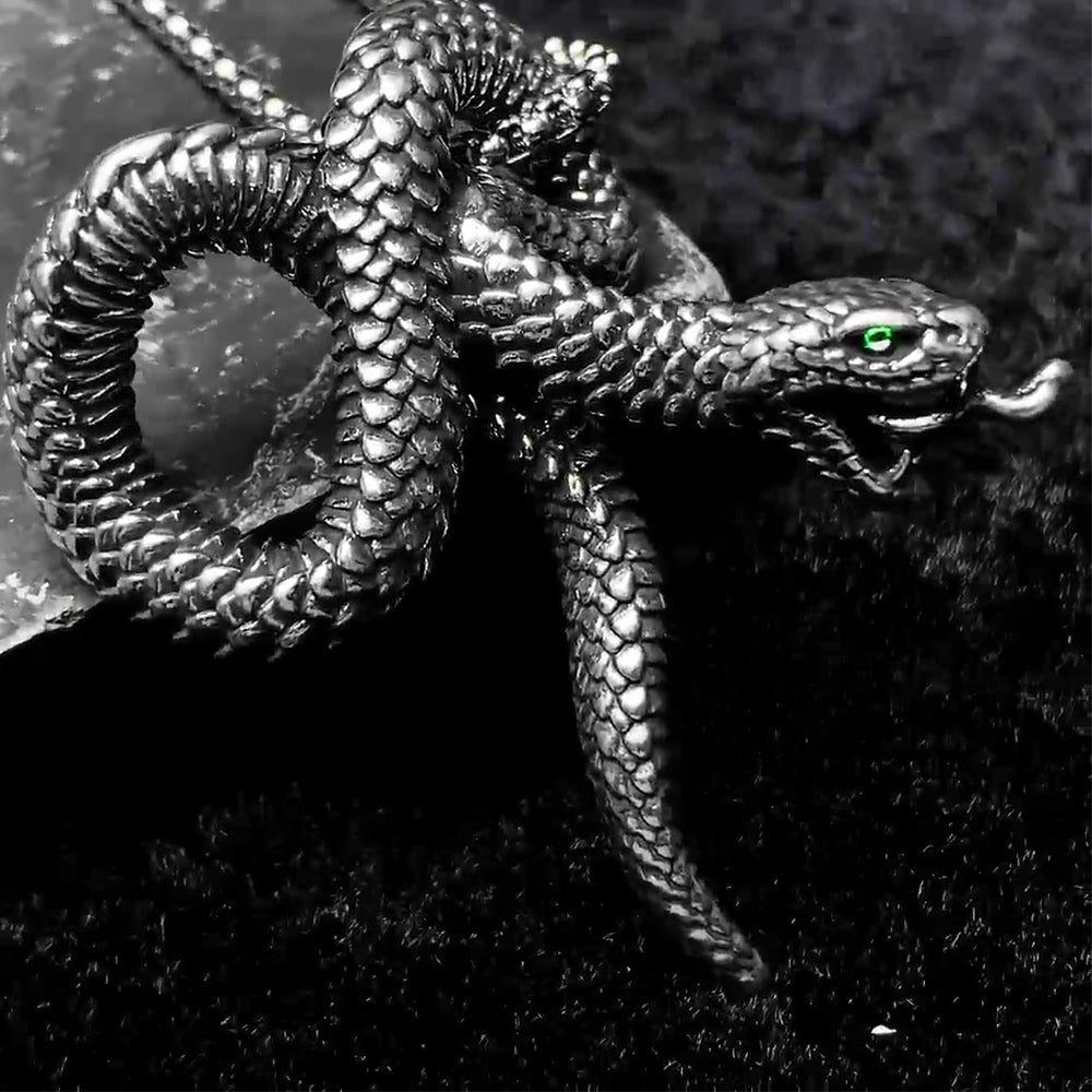 Punk Snake Pendant Necklace, Men Women's Fashion Jewelry, Perfect for Parties & Gifts, Elegant Accessory for Everyday Wear