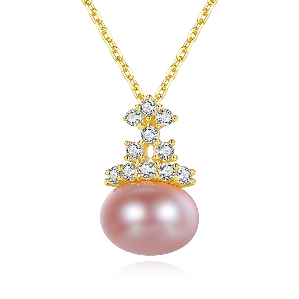 925 Sterling Silver Natural Pearl Drop Necklace Fashion Jewelry Gift for Women Girls