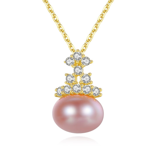 925 Sterling Silver Natural Pearl Drop Necklace Fashion Jewelry Gift for Women Girls