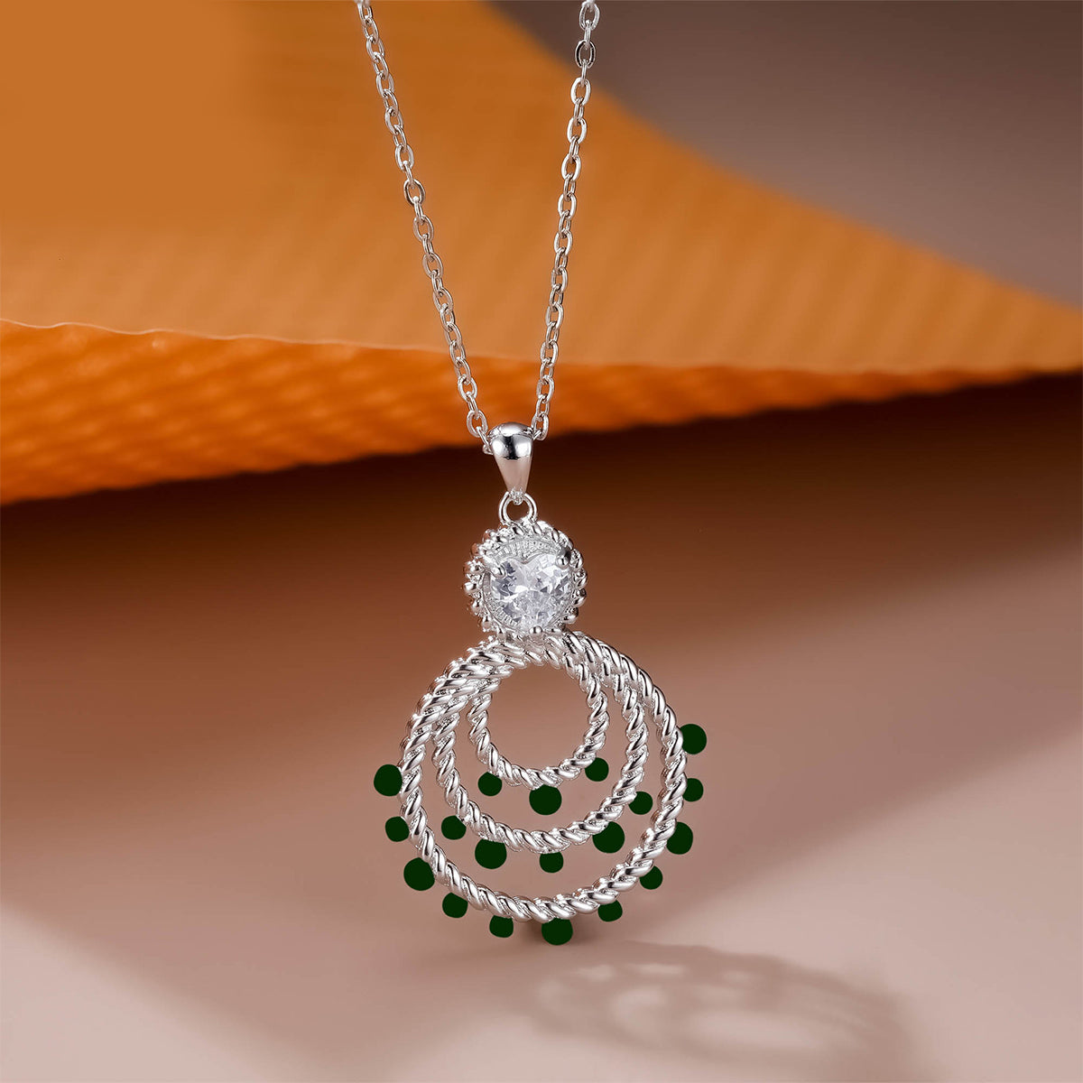 Copper With Silver Plated Elegance Pendant Necklace