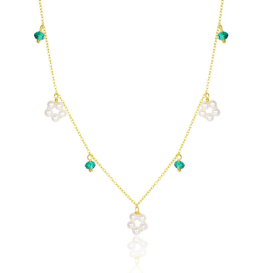 925 Sterling Silver Natural Pearl Drop Necklace Fashion Jewelry Gift for Women Girls