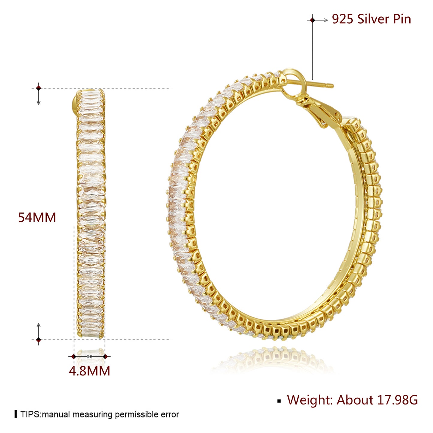 Brass With Plated Fashion Jewelry 925 pins Earrings