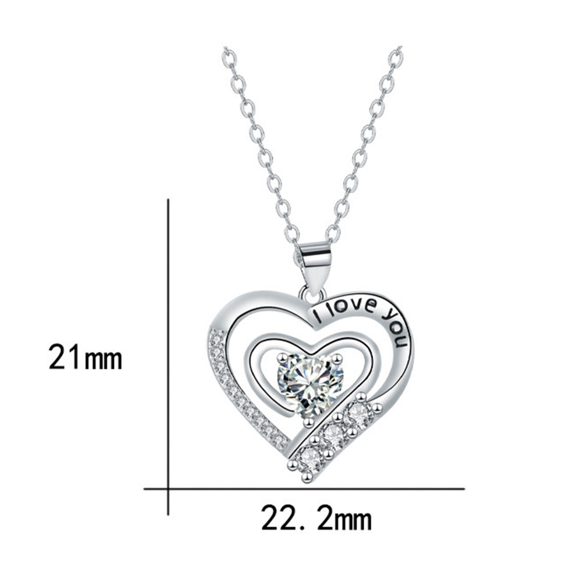 Copper With Silver Plated Heart Pendant Necklace