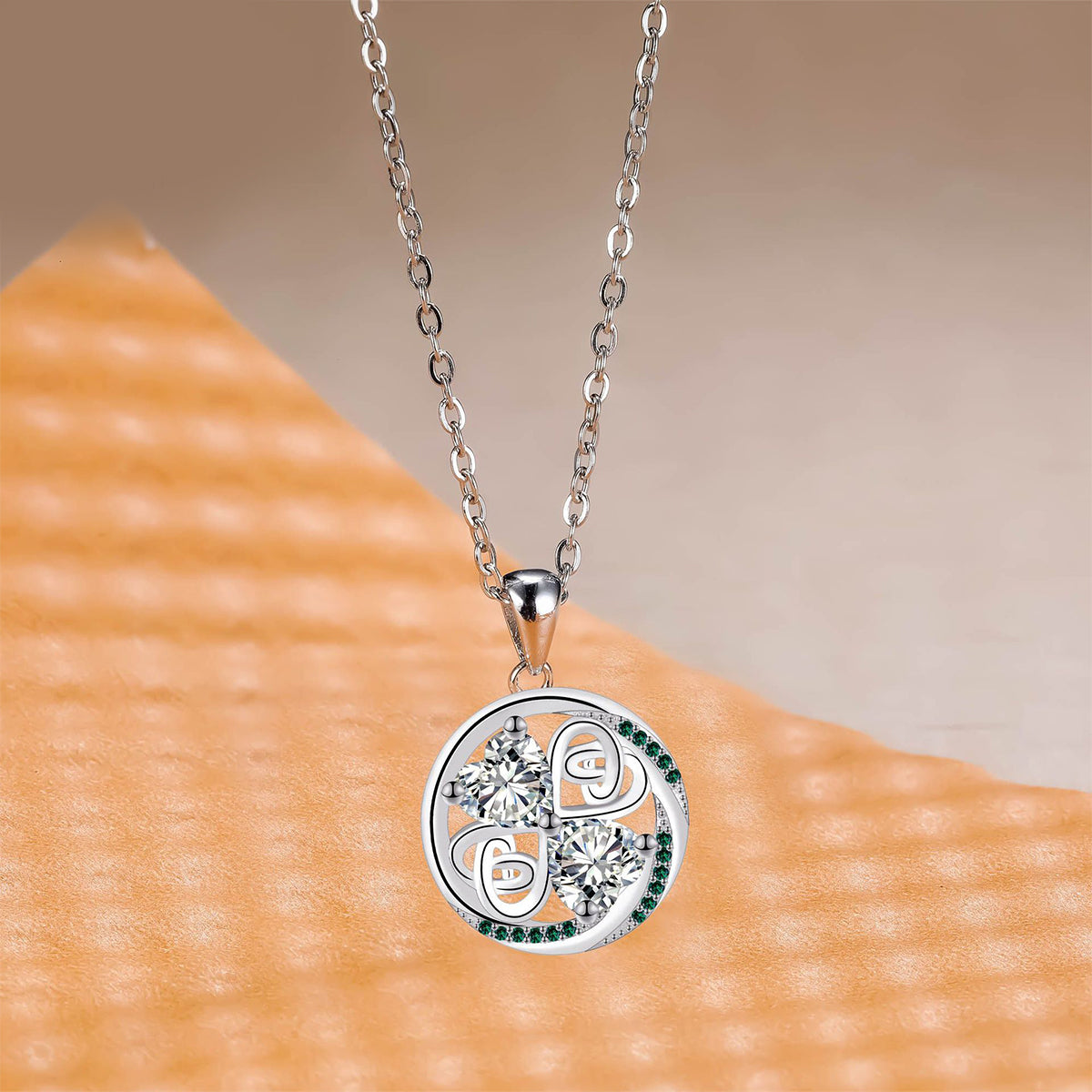 Copper With Silver Plated Love Pendant Necklace