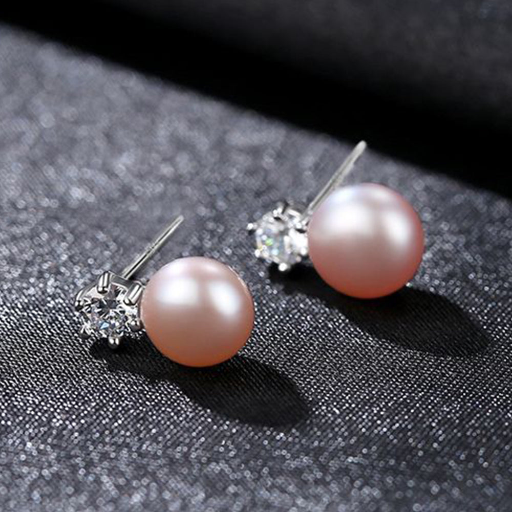 925 Sterling Silver Natural Pearl Drop Earrings Fashion Jewelry Gift for Women Girls