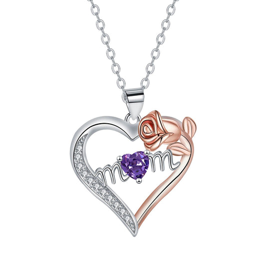 Copper With Silver/Rosegold Plated Heart Pendant Necklace