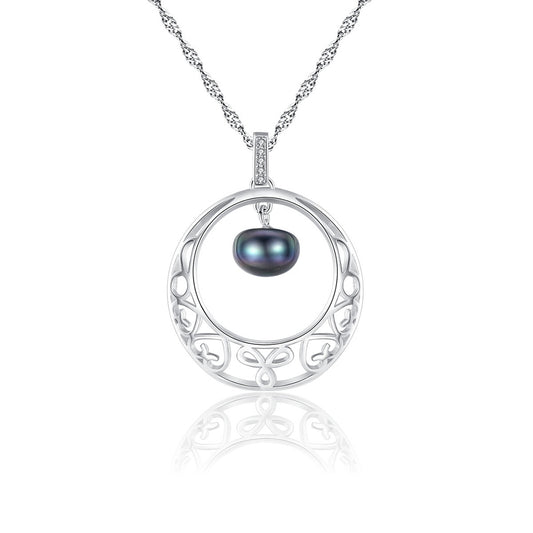 925 Sterling Silver Natural Pearl Drop Necklace Fashion Jewelry Gift for Women Girls