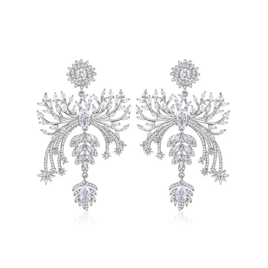 Copper With Silver Plated Fashion Jewelry Earrings