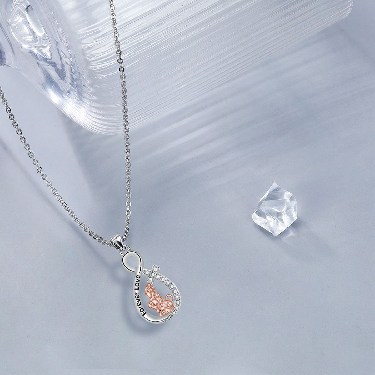 Copper With Silver/Rosegold Plated Infinity Pendant Necklace