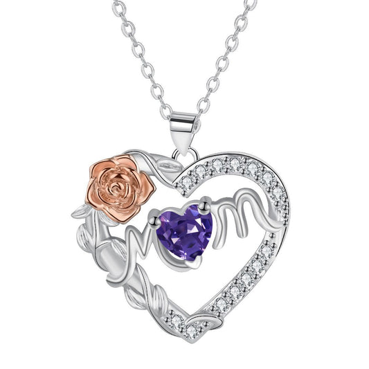 Copper With Silver/Rosegold Plated Heart Pendant Necklace
