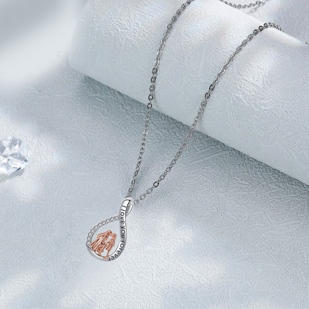 Copper With Silver/Rosegold Plated Love Pendant Necklace