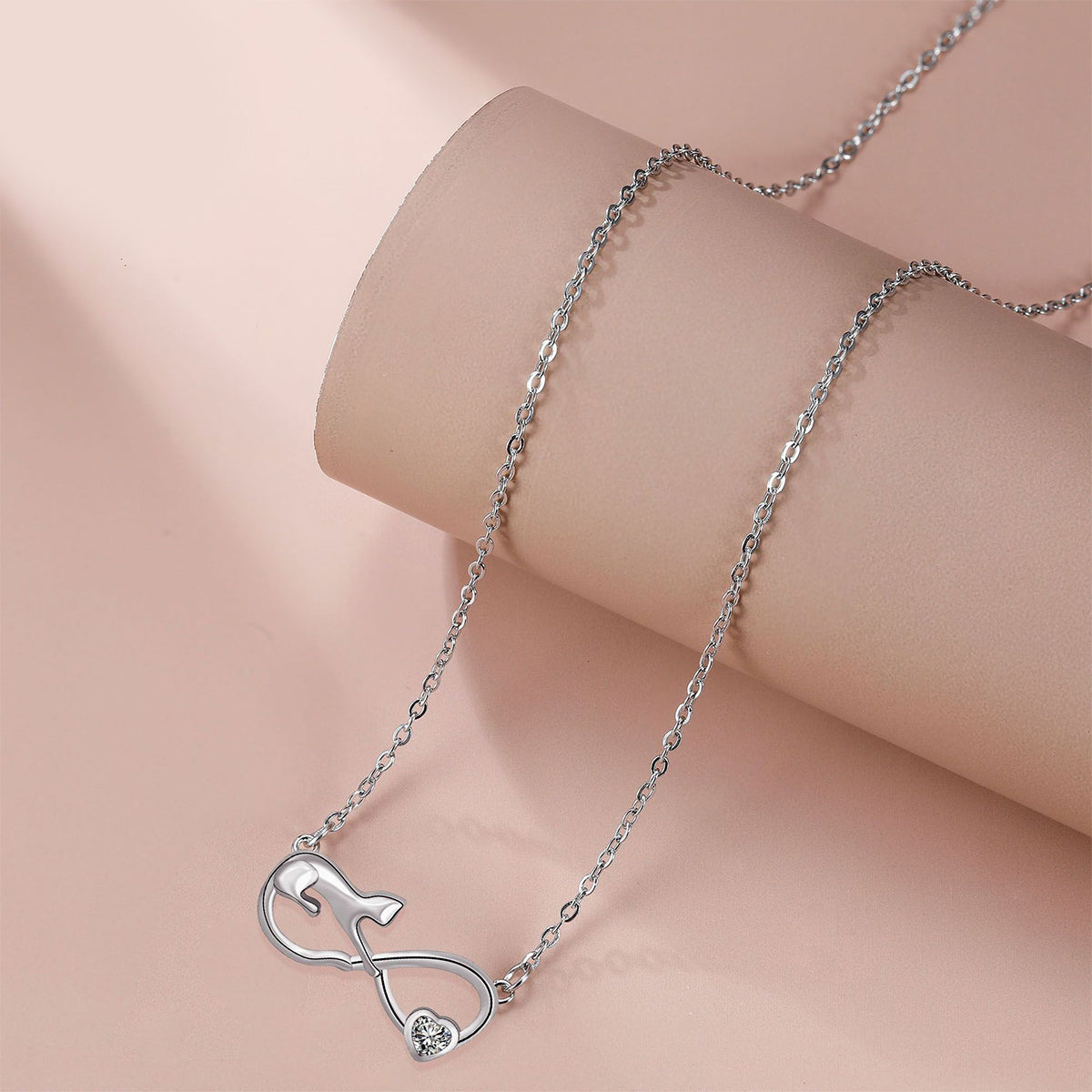 Copper With Silver Plated Infinity Pendant Necklace