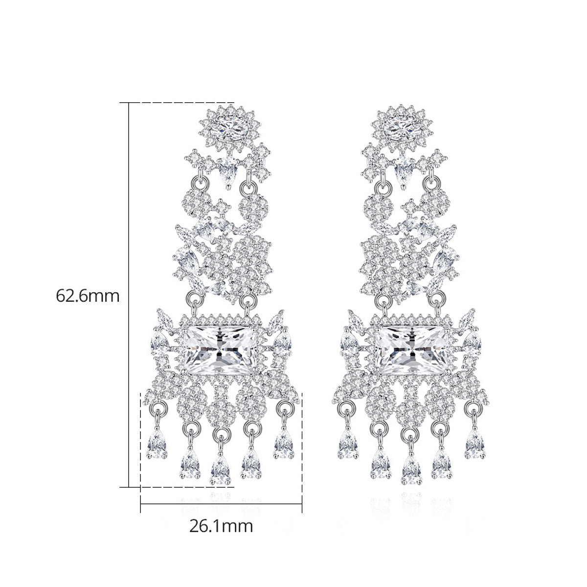 Copper With Silver Plated Fashion Jewelry Earrings