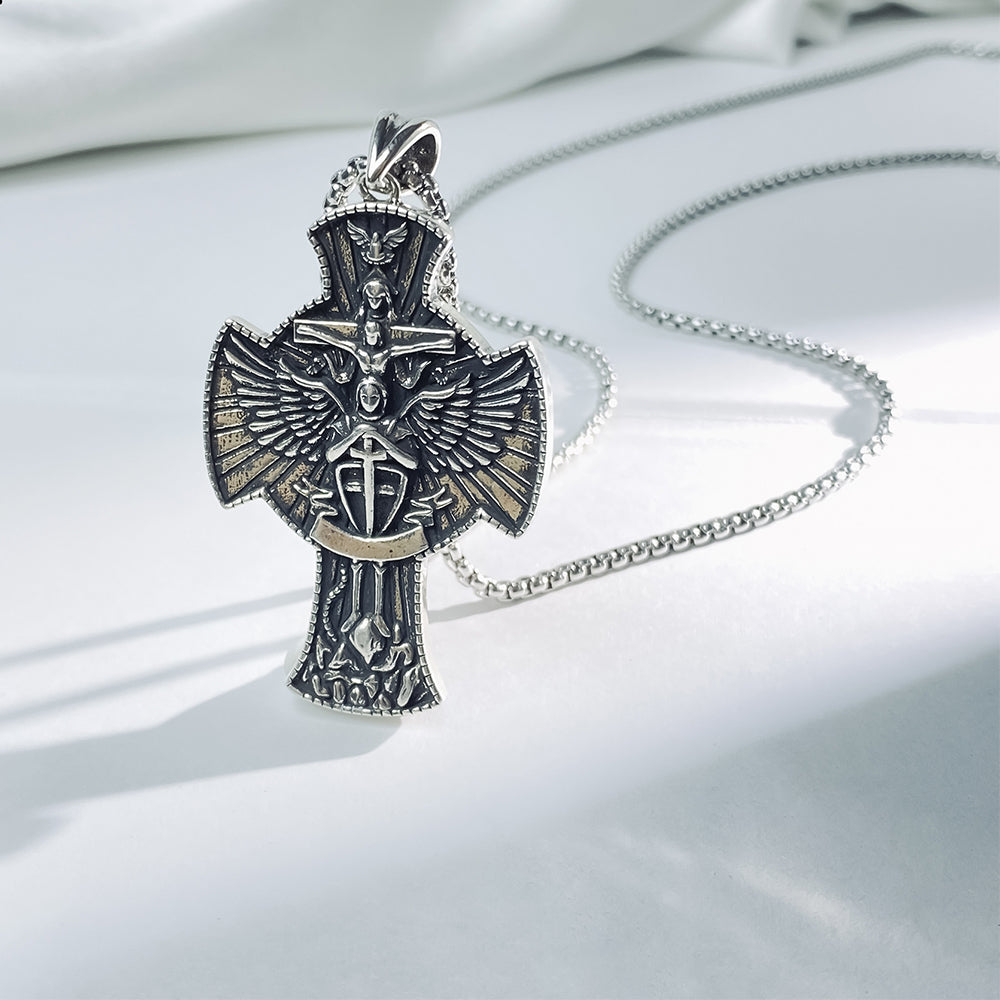 Archangel Saint Michael Pendant Necklace, Men Women's Fashion Jewelry, Perfect for Parties & Gifts, Elegant Accessory for Everyday Wear